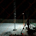 Осветительный комплекс ОК-1 4.2м в работе в ночное время. Освещение при монтаже ферменной мачты Призма-36 метров
